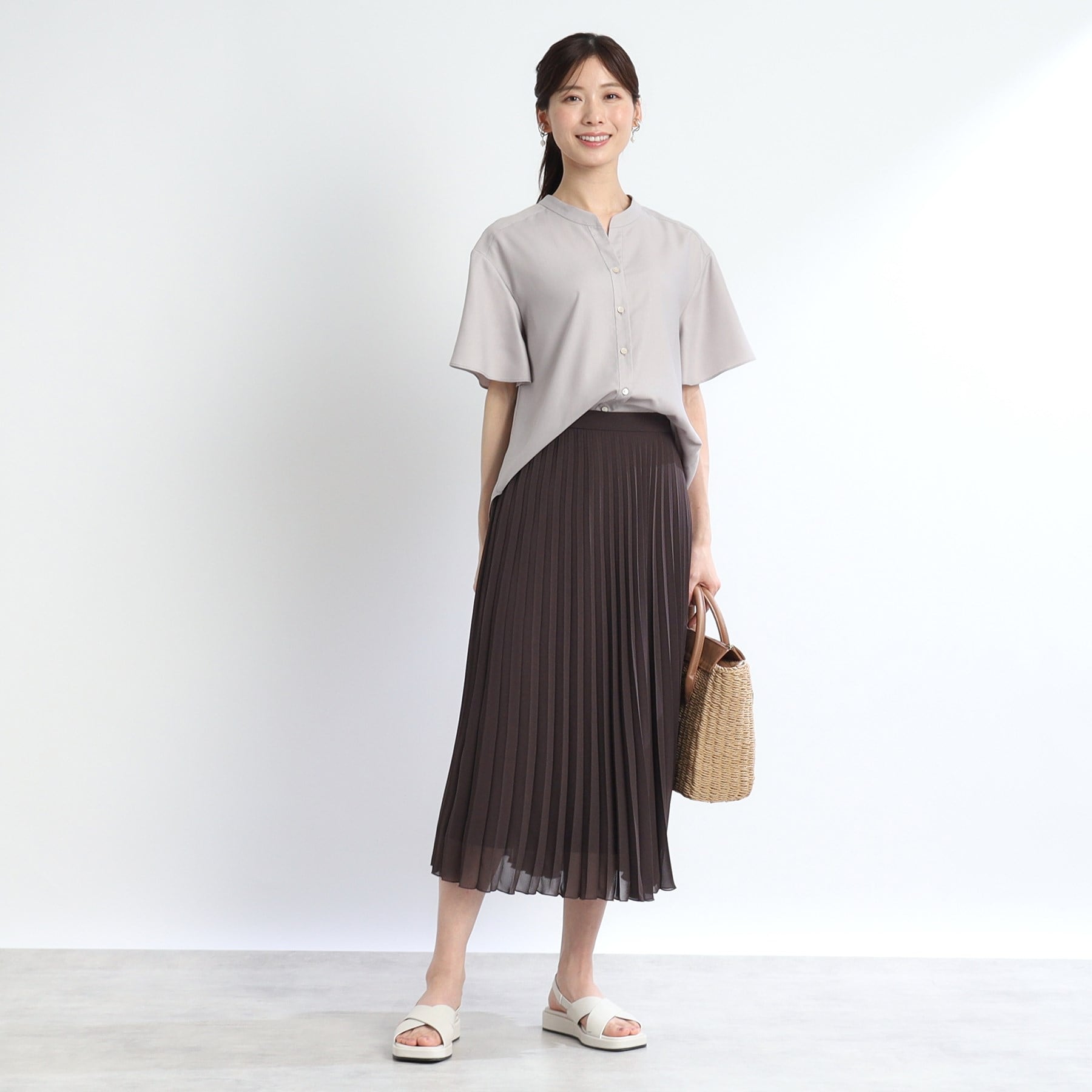 リフレクト Reflect 【WEB限定カラーあり/手洗い可能】涼しげドライタッチプリーツスカート (ネイビー(094)) ネイビー(094)