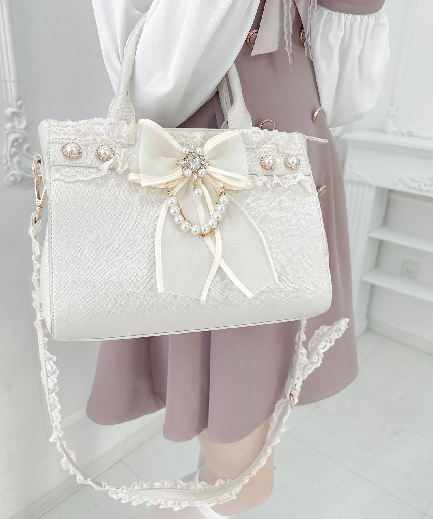 ロジータ ROJITA チュールリボン付き2wayバッグ