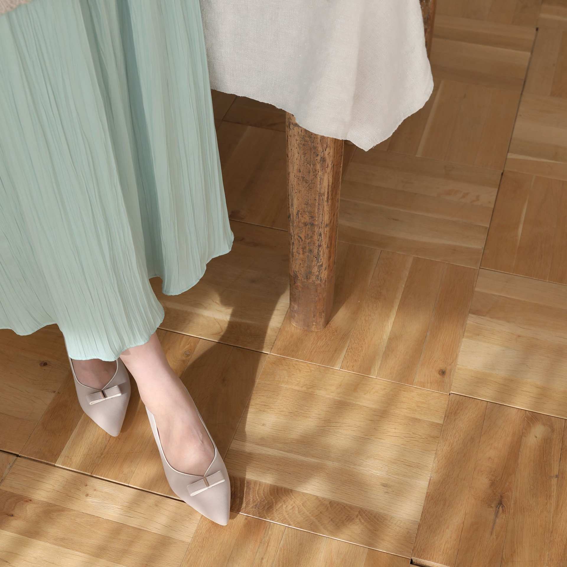 ジェリービーンズ JELLY BEANS カラートリミングラインリボンパンプス 204-32960