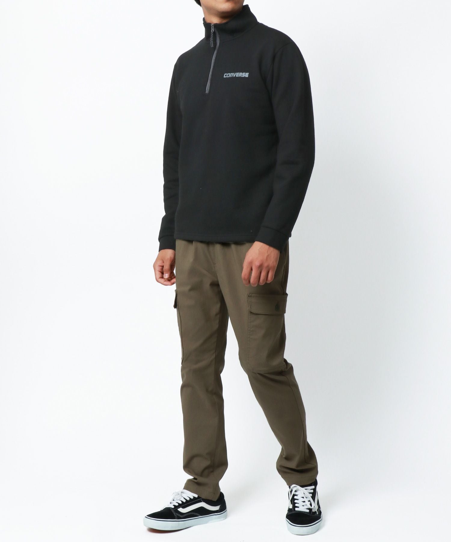Marukawa MARUKAWA 【CONVERSE】 Converse Fleece-Lined Zip-Up Trainer Half-Zip Sweat Golf Sports Loungewear