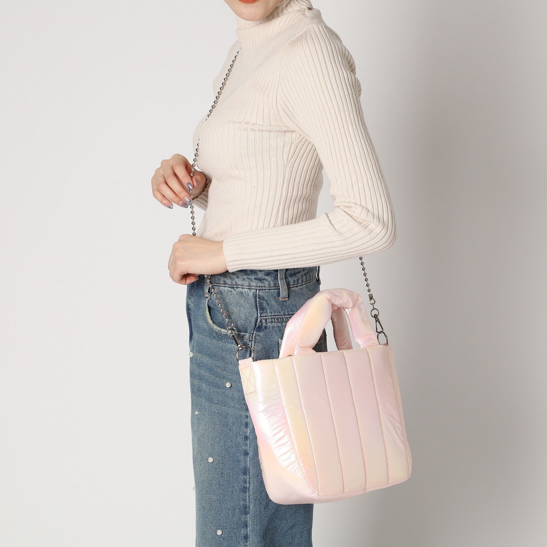 オーバータッシェ Ober Tashe メタリックショルダーバッグ2WAYトート (パープル(083)) パープル(083)