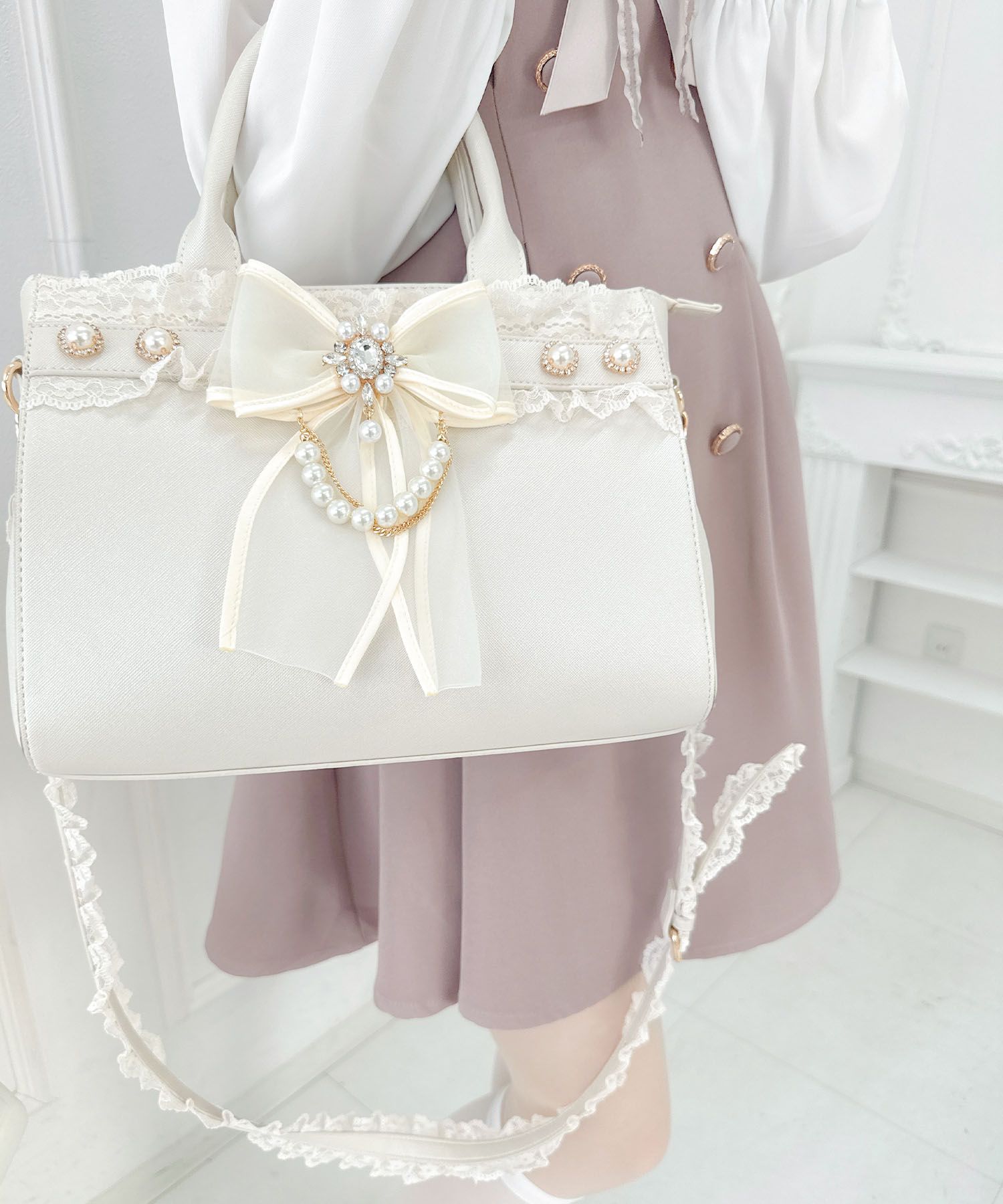 ロジータ ROJITA チュールリボン付き2wayバッグ