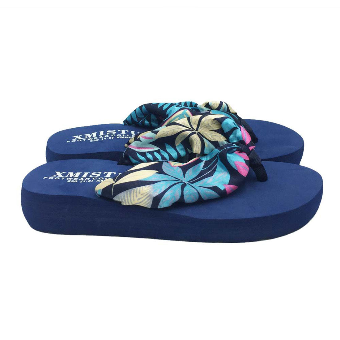 トングサンダル レディース ブラックA(フラワー)