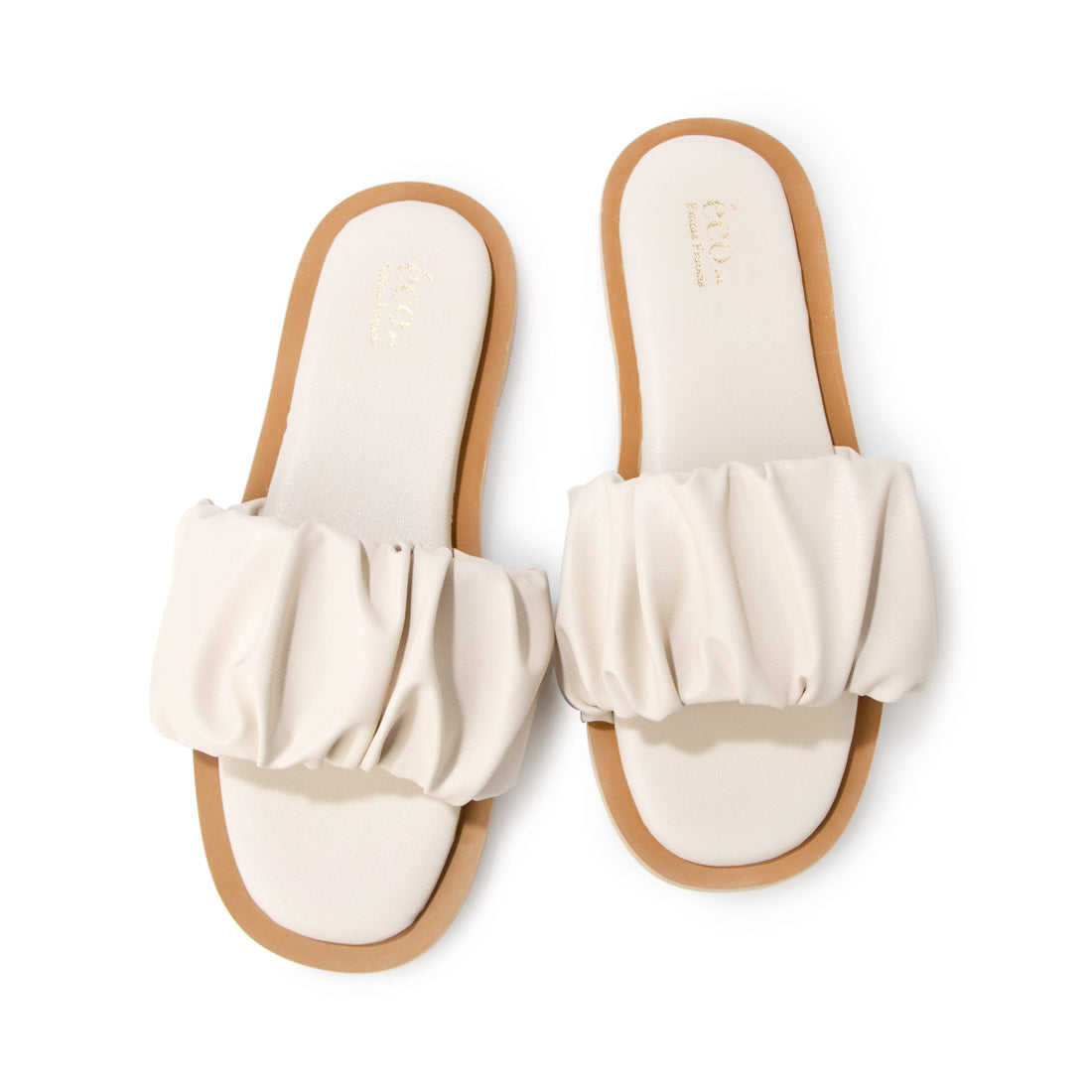 【アップルレザー】【撥水】エマ フランシス Emma Francis フラット シャーリング サンダル (アイボリー アップルレザー) アイボリー アップルレザー