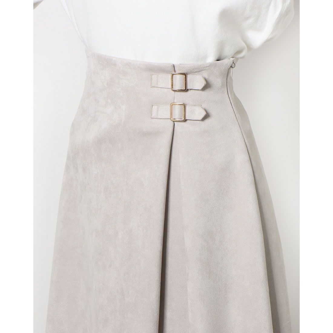 トゥエルブアジェンダ 12Twelve Agenda フェイクスエードサイドベルトフレアスカート