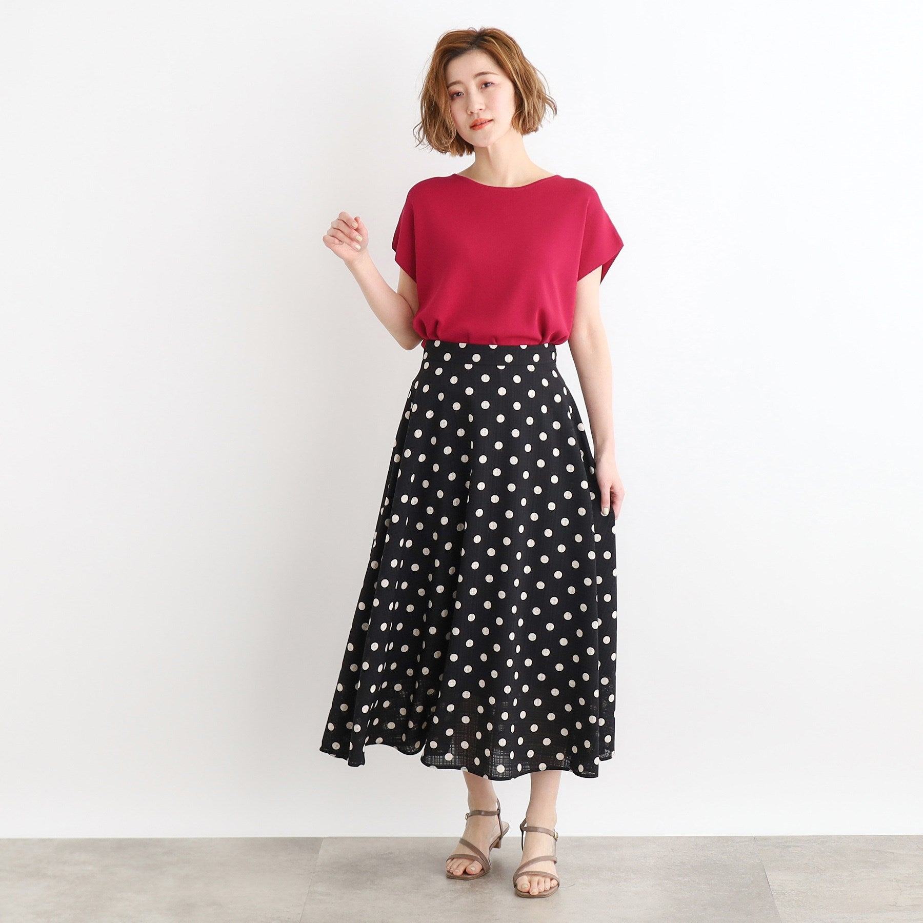グローブ grove 【夏に嬉しい機能付き】やわらかドライタッチフレンチスリーブニット (ピンク(074)) ピンク(074)