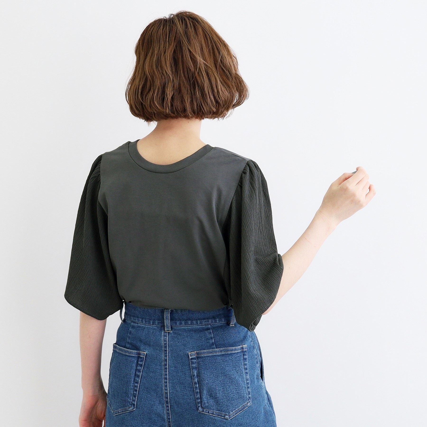 グローブ grove <接触冷感・UVカット・前後2WAY>異素材スリーブプルオーバー