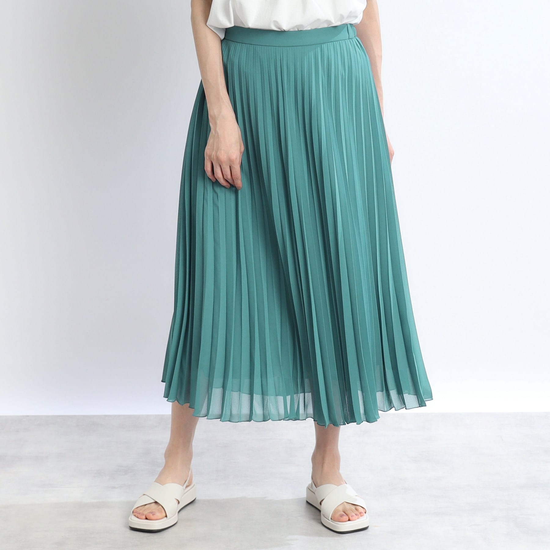 リフレクト Reflect 【WEB限定カラーあり/手洗い可能】涼しげドライタッチプリーツスカート (ネイビー(094)) ネイビー(094)