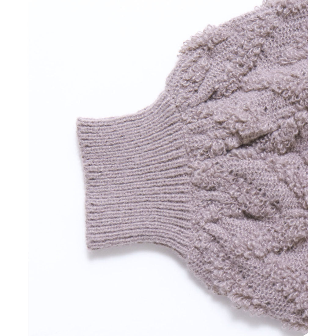 ハンチ hunch モヘアタッチヘリンボーン柄編みニット (オフホワイト) オフホワイト