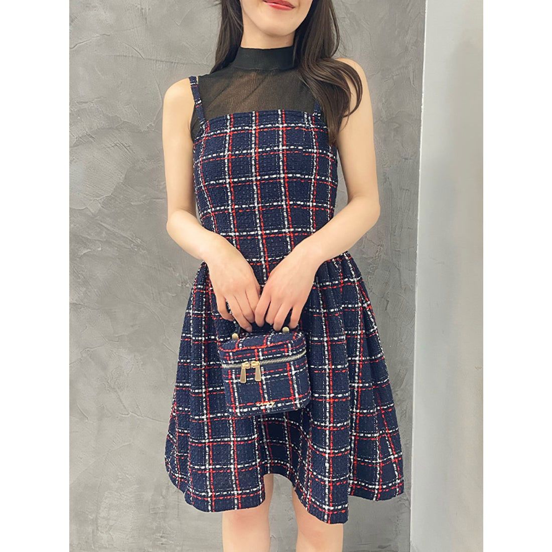 エイミーイストワール eimy istoire eimy ribbon ツイードベアミニワンピース