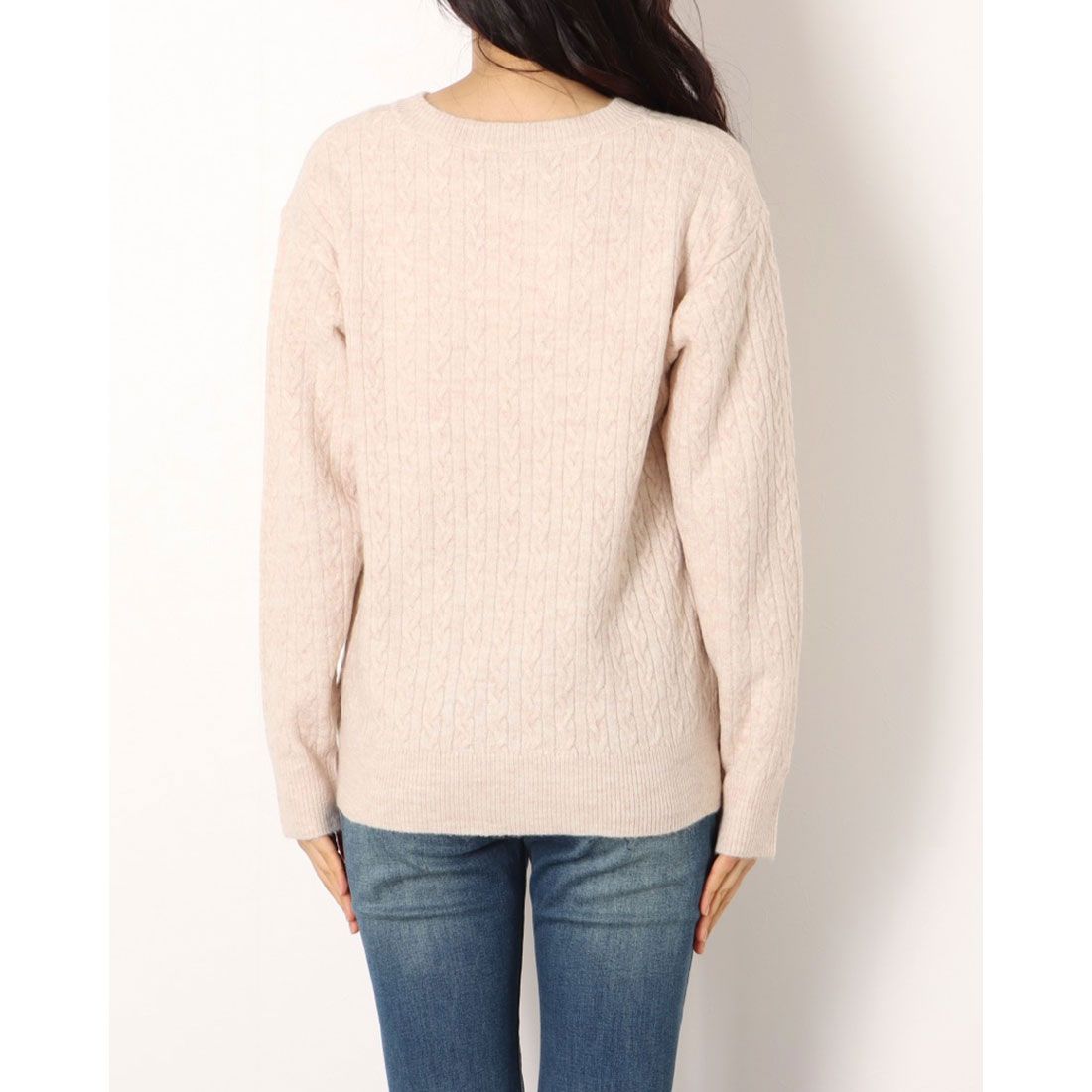 ラナン Ranan <U.S.POLO ASSN./ユーエスポロアッスン> ワンポイントケーブルニット