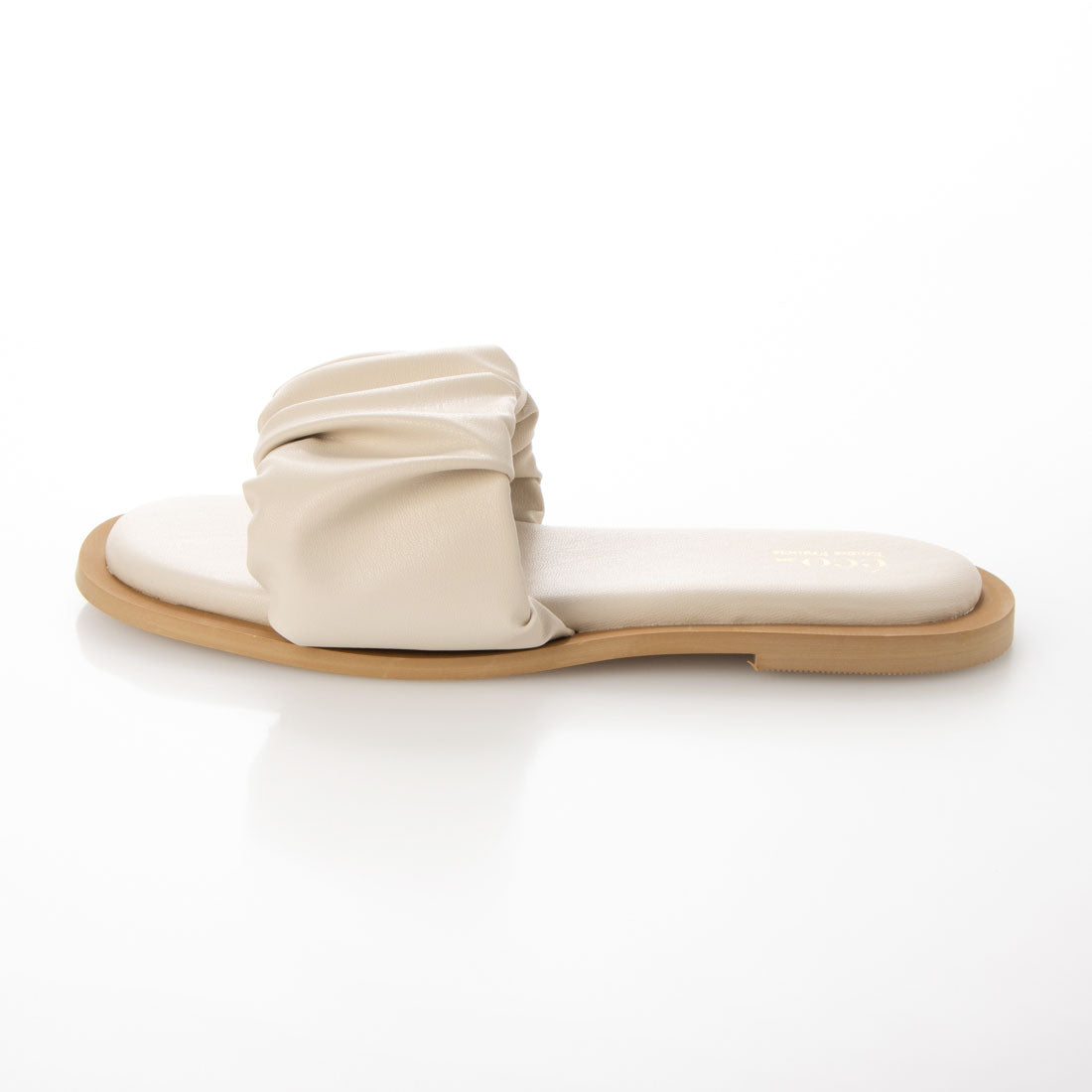 【アップルレザー】【撥水】エマ フランシス Emma Francis フラット シャーリング サンダル (アイボリー アップルレザー) アイボリー アップルレザー