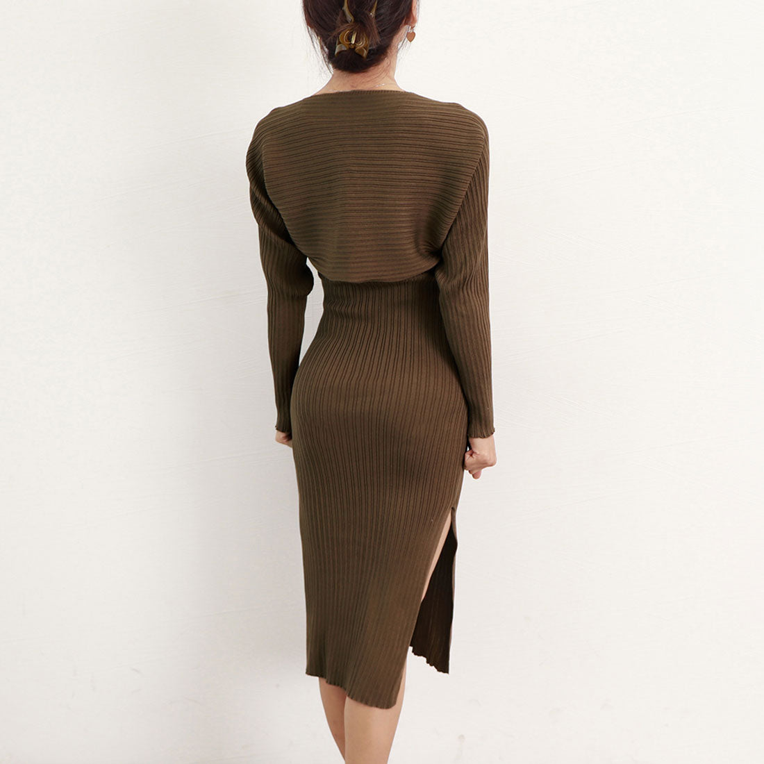 ホルターネック ニットワンピース セット ブラック