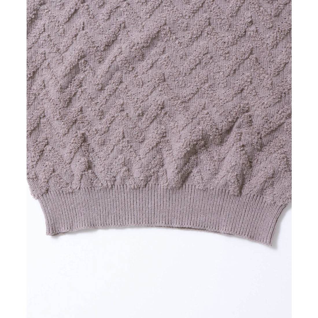 ハンチ hunch モヘアタッチヘリンボーン柄編みニット (オフホワイト) オフホワイト