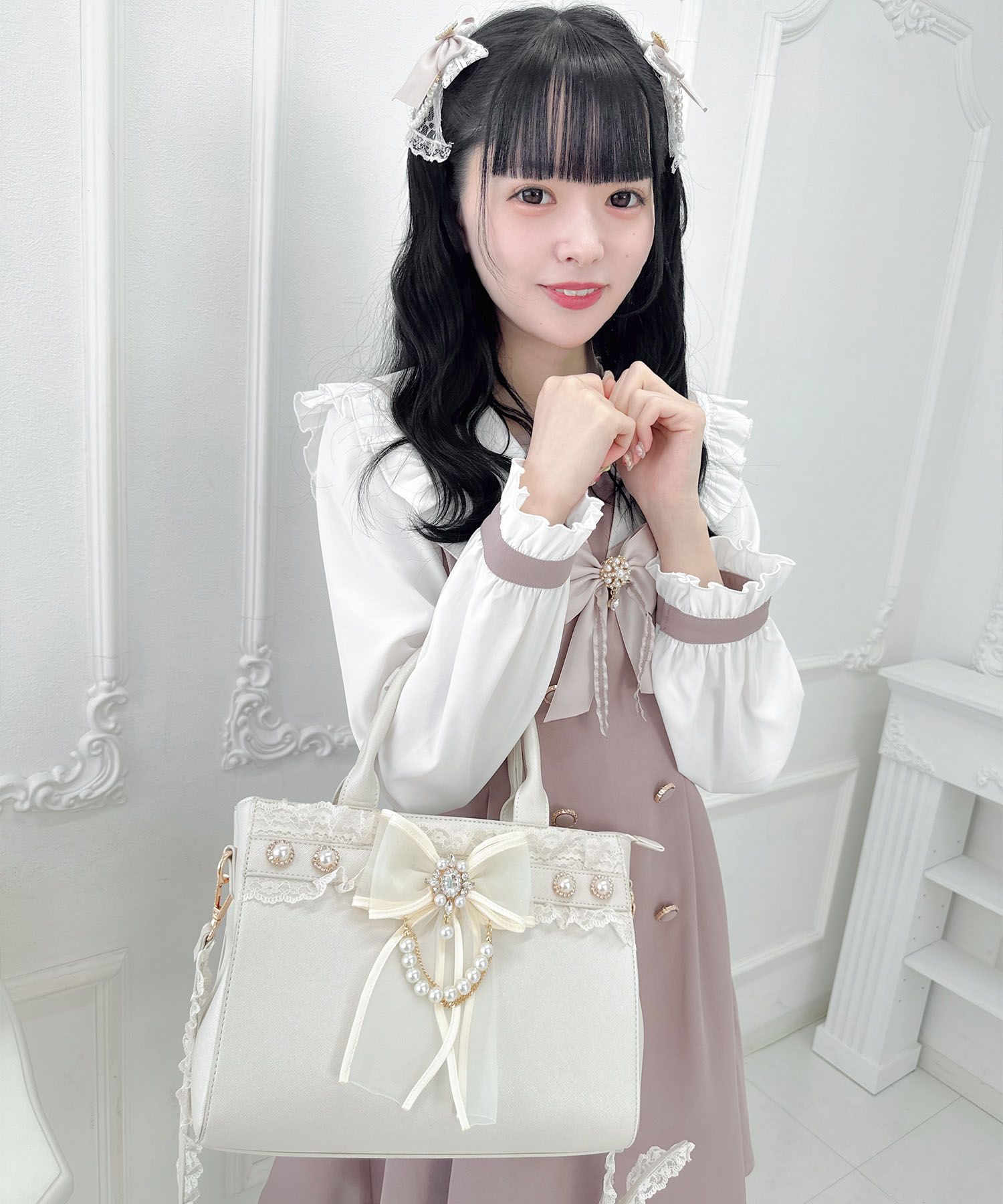 ロジータ ROJITA チュールリボン付き2wayバッグ