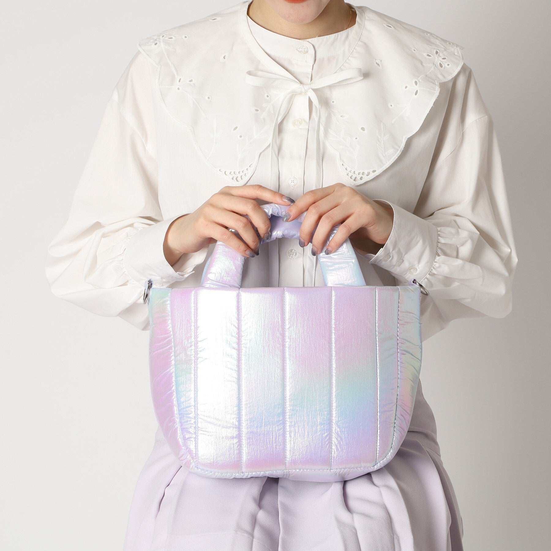 オーバータッシェ Ober Tashe メタリックショルダーバッグ2WAYトート (パープル(083)) パープル(083)