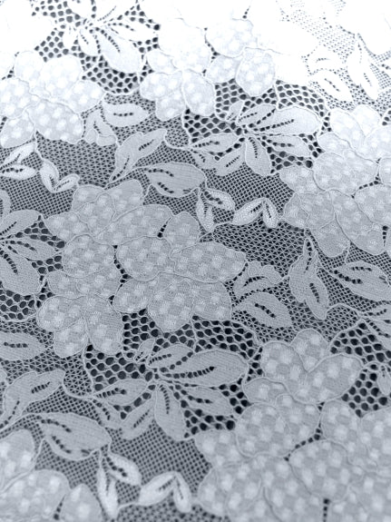 レースレイヤードVネックタイトワンピース (ネイビー×ライトグレー(NE)) ブルー