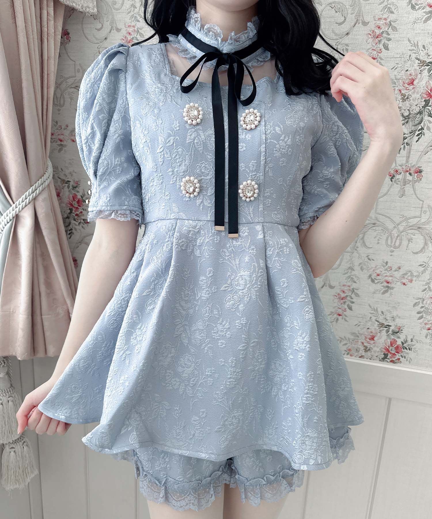 ロジータ ROJITA 花柄ふくれジャガード セットアップ