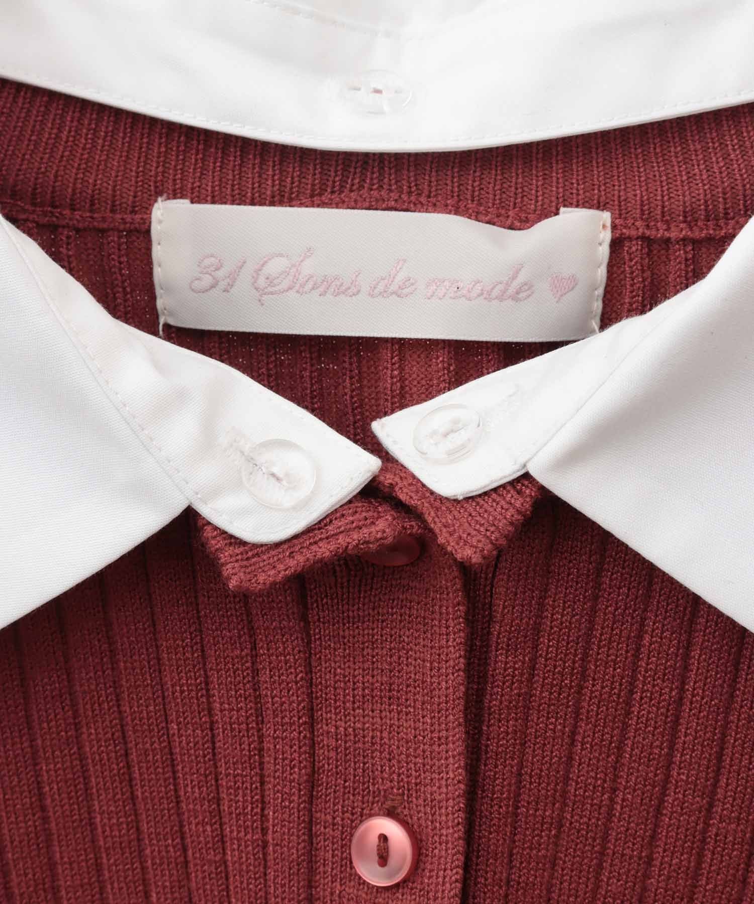 トランテアン ソン ドゥ モード 31 Sons de mode シャツ襟付き2WAYリブニット