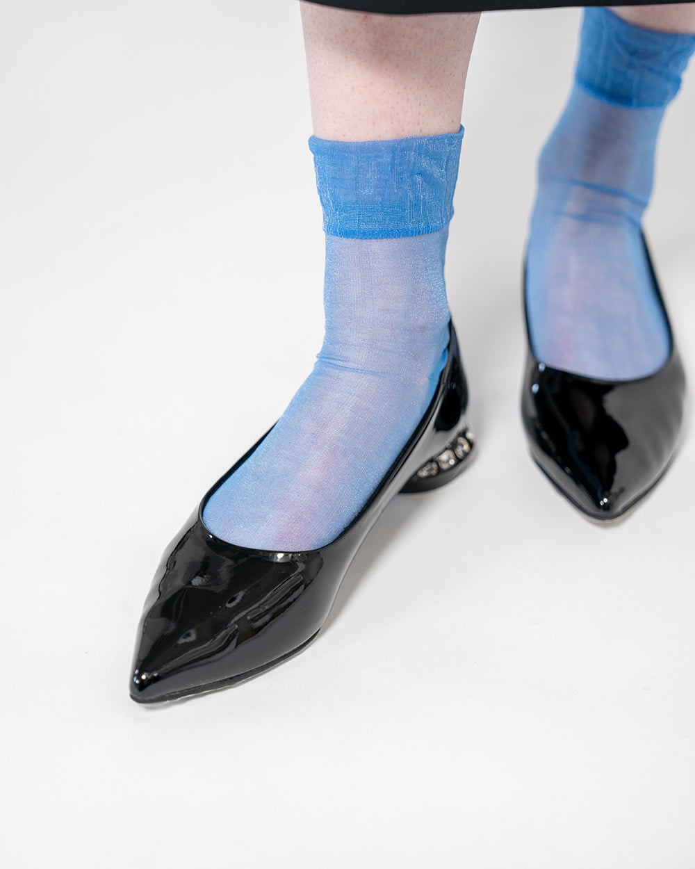 【24SS】エマ フランシス Emma Francis フラット ビジューヒール パンプス (ブラック エナメル) ブラック エナメル