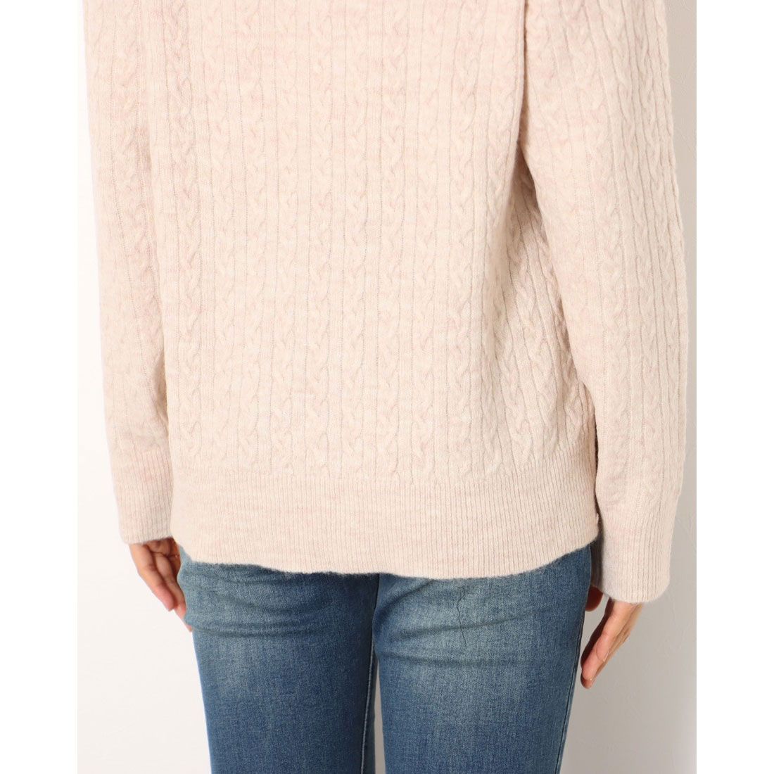 ラナン Ranan <U.S.POLO ASSN./ユーエスポロアッスン> ワンポイントケーブルニット