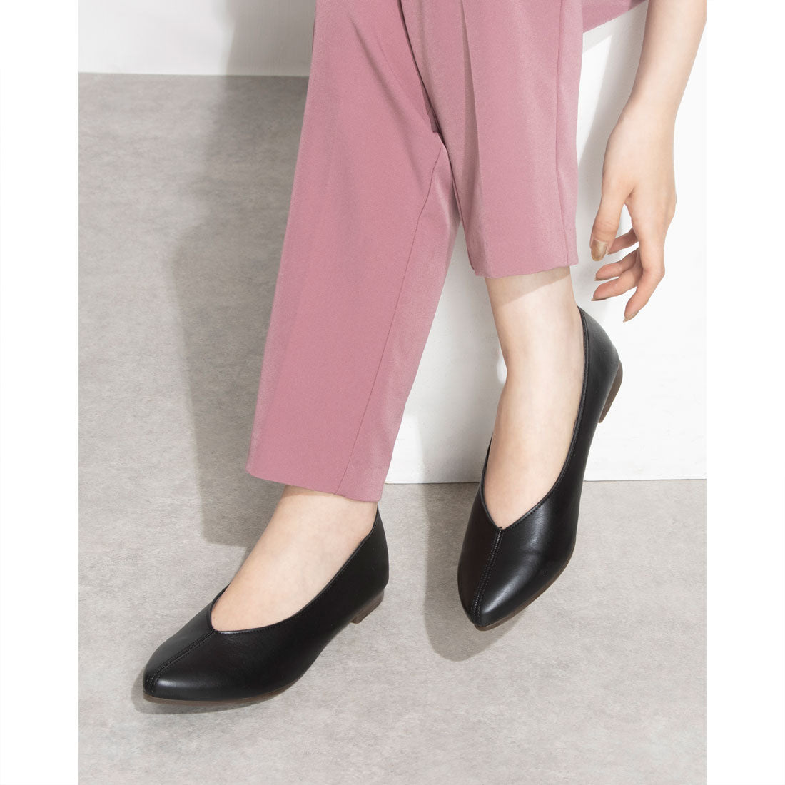 アイケープラス IKplus 【日本製】【レインパンプス】【ネット限定】センターシームフラットシューズ 4625 ■シルバースムース■ シルバー