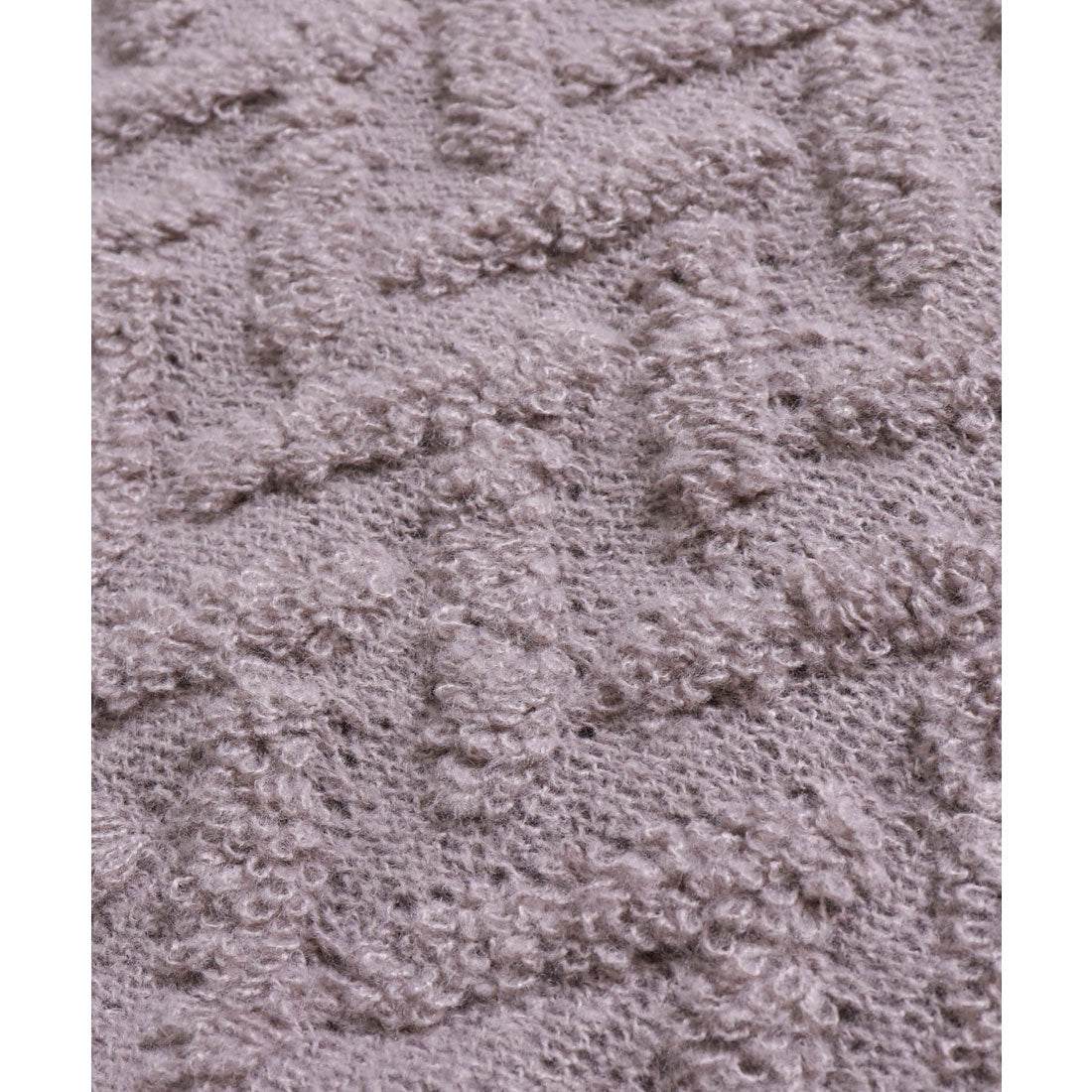 ハンチ hunch モヘアタッチヘリンボーン柄編みニット (オフホワイト) オフホワイト