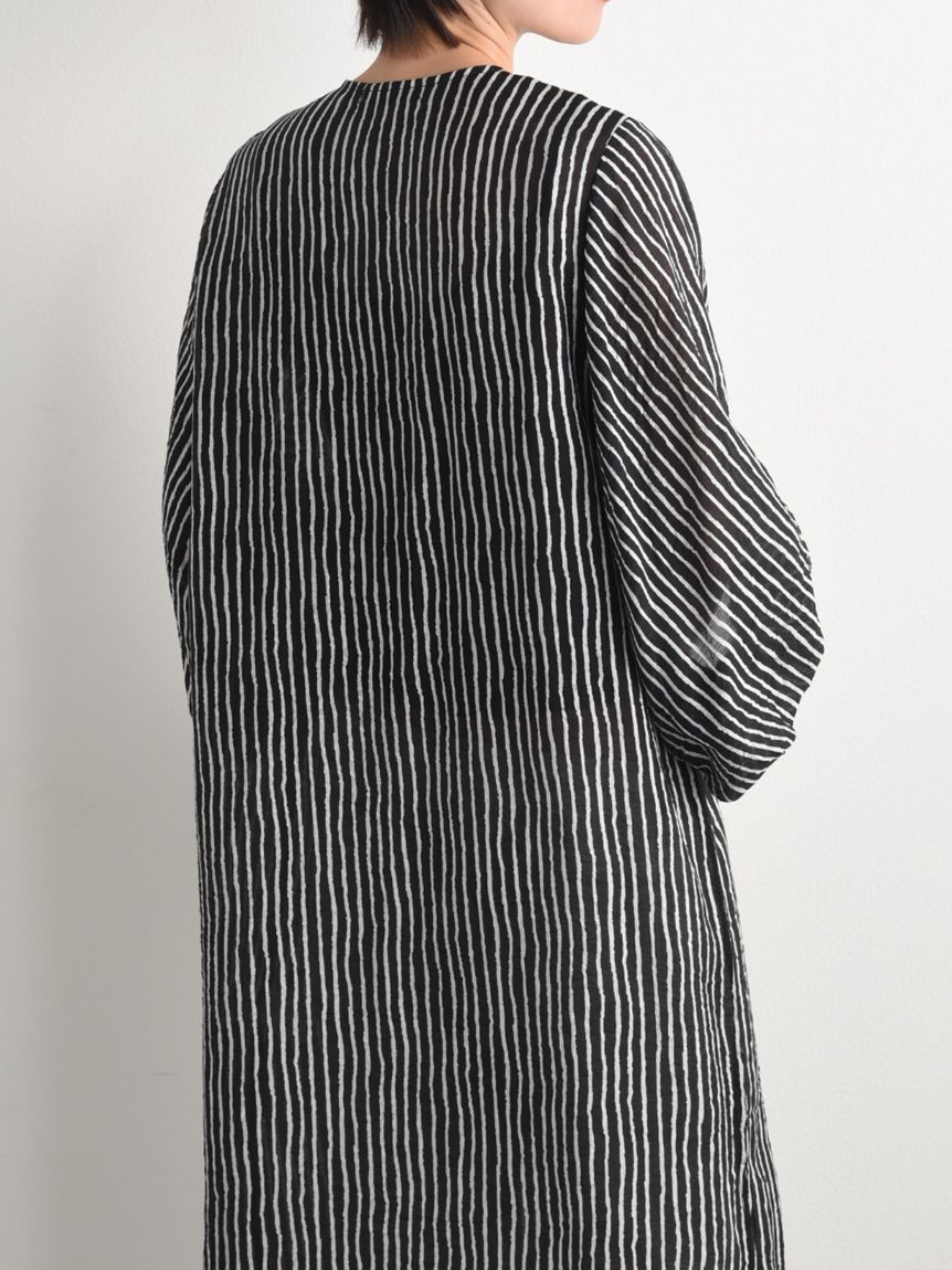 インタープラネット INTERPLANET 手書きストライプレイヤードワンピース