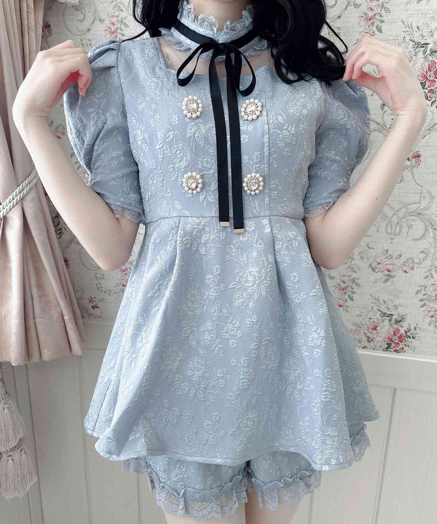 ロジータ ROJITA 花柄ふくれジャガード セットアップ