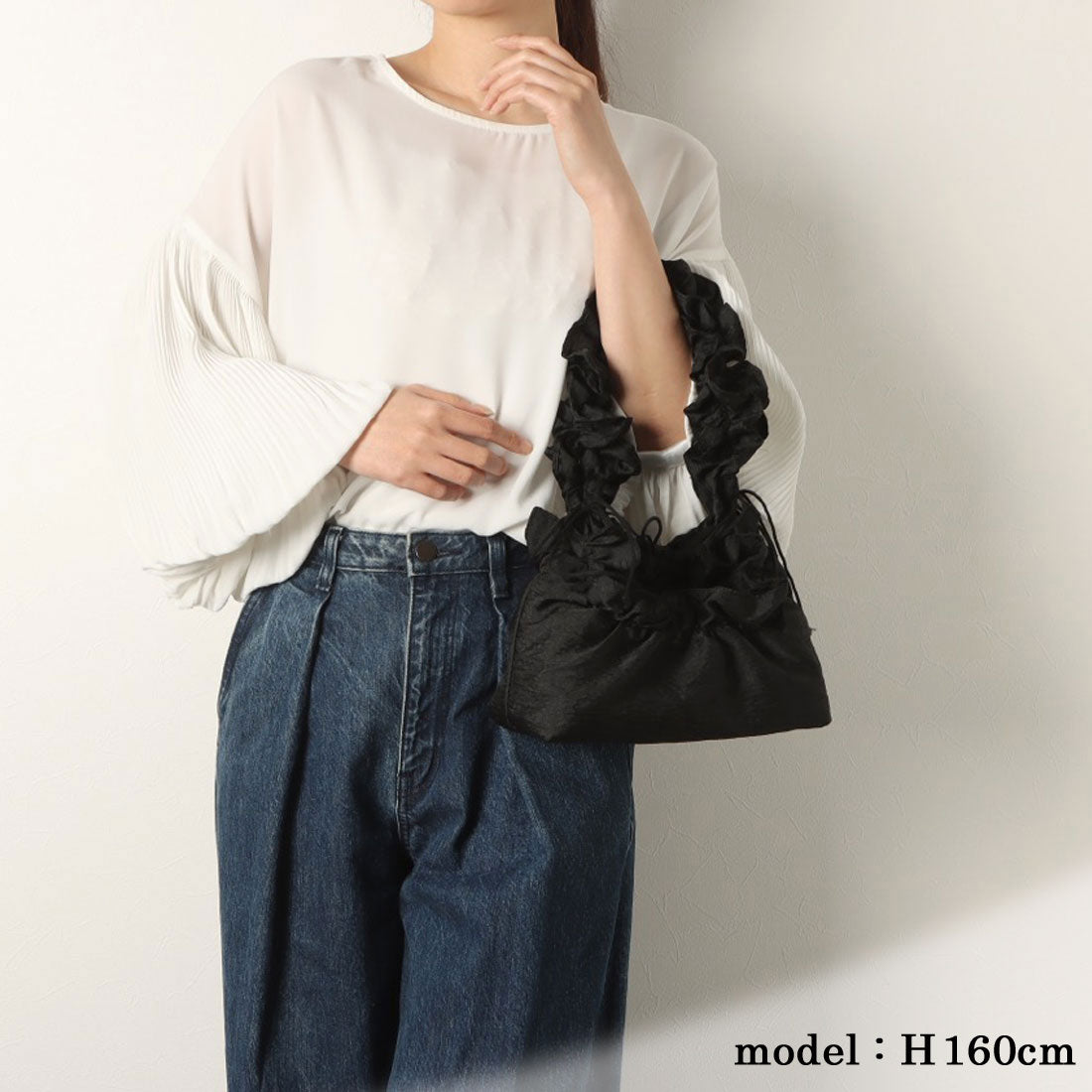 ランダ RANDA ジャガードシャーリングバック (BLACK) BLACK