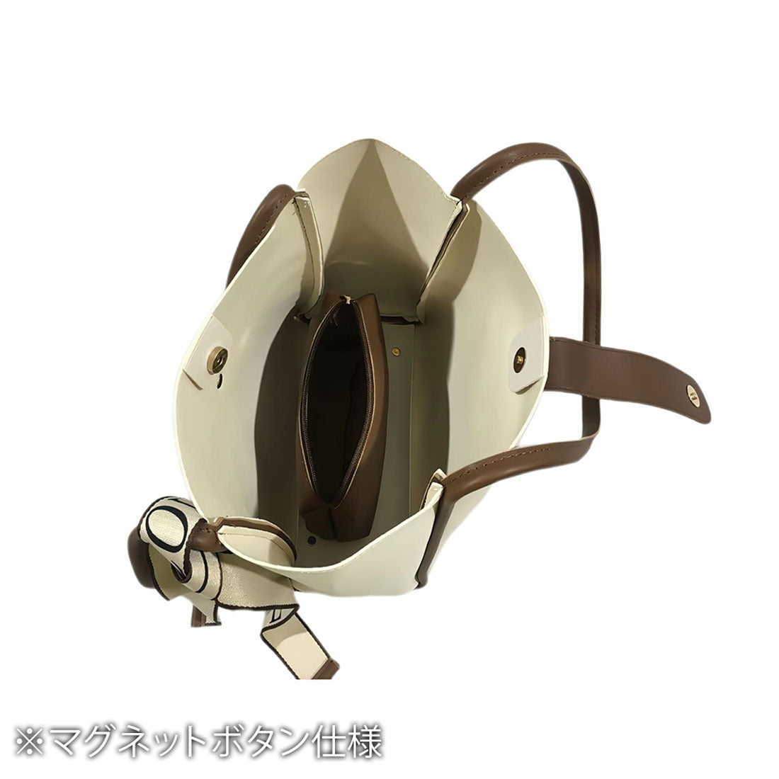 アミュレット Amulet ポーチ付きトートバッグ レディース A4サイズ収納可 大容量 シンプル キレイめ 通勤 (ホワイト) ホワイト