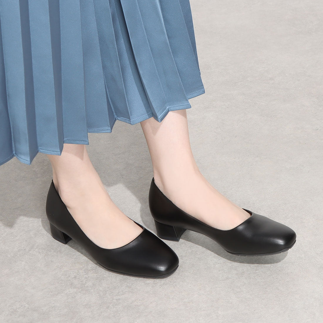 プレタポルテ PRET-A porter レディース パンプス リクルート 幅広 3E 9345 (ブラック) ブラック