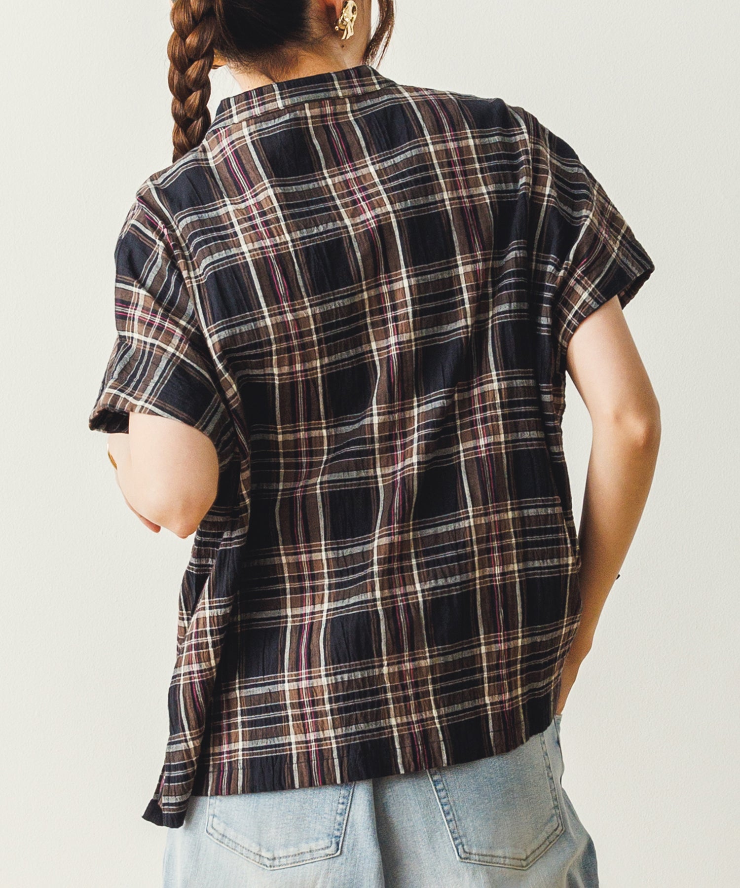 ノイア Noia チェックシャツ (ブラック) ブラック