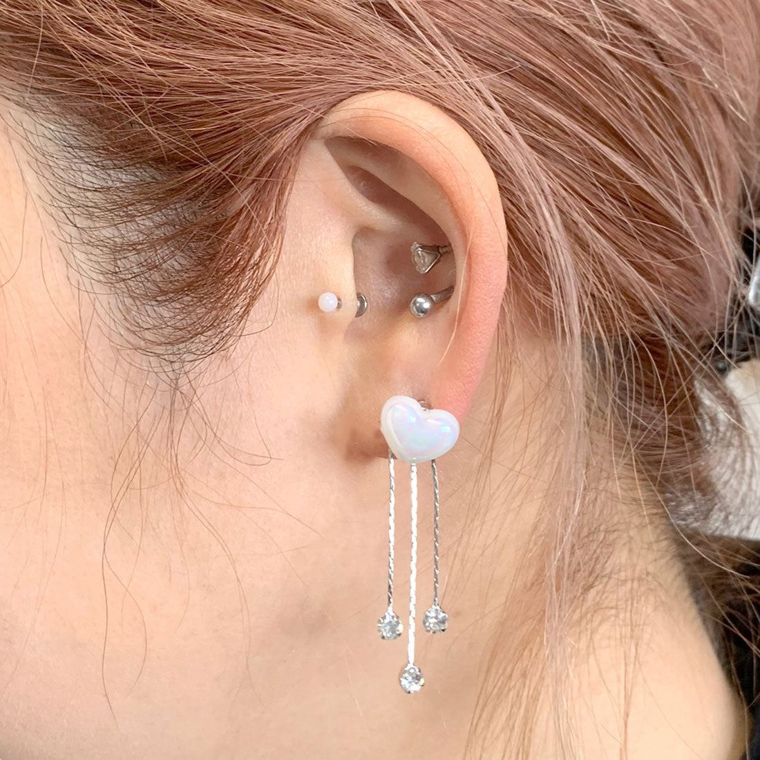 ノンヘッジ non-hedge パールハートピアス (シルバー) シルバー