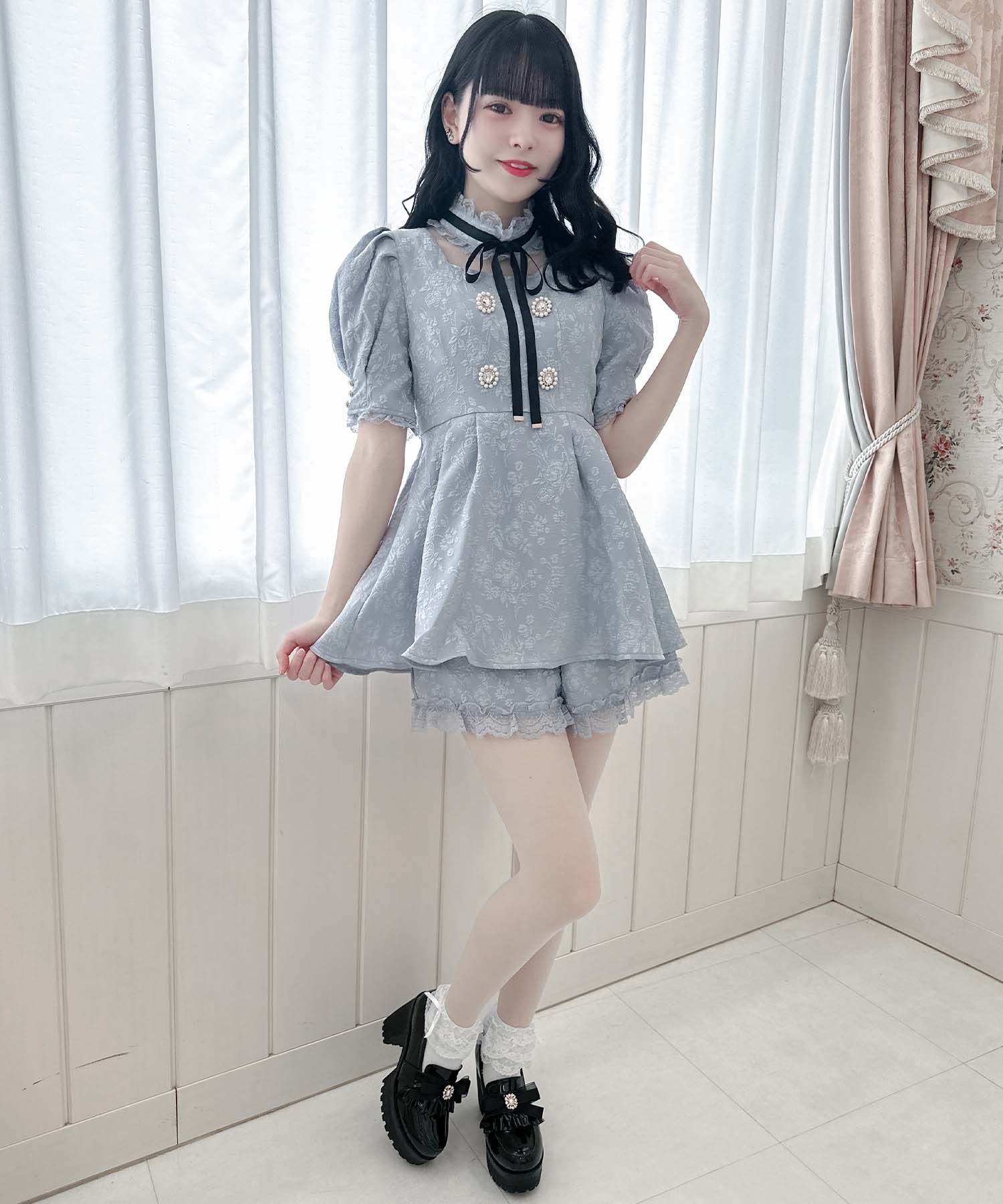 ロジータ ROJITA 花柄ふくれジャガード セットアップ