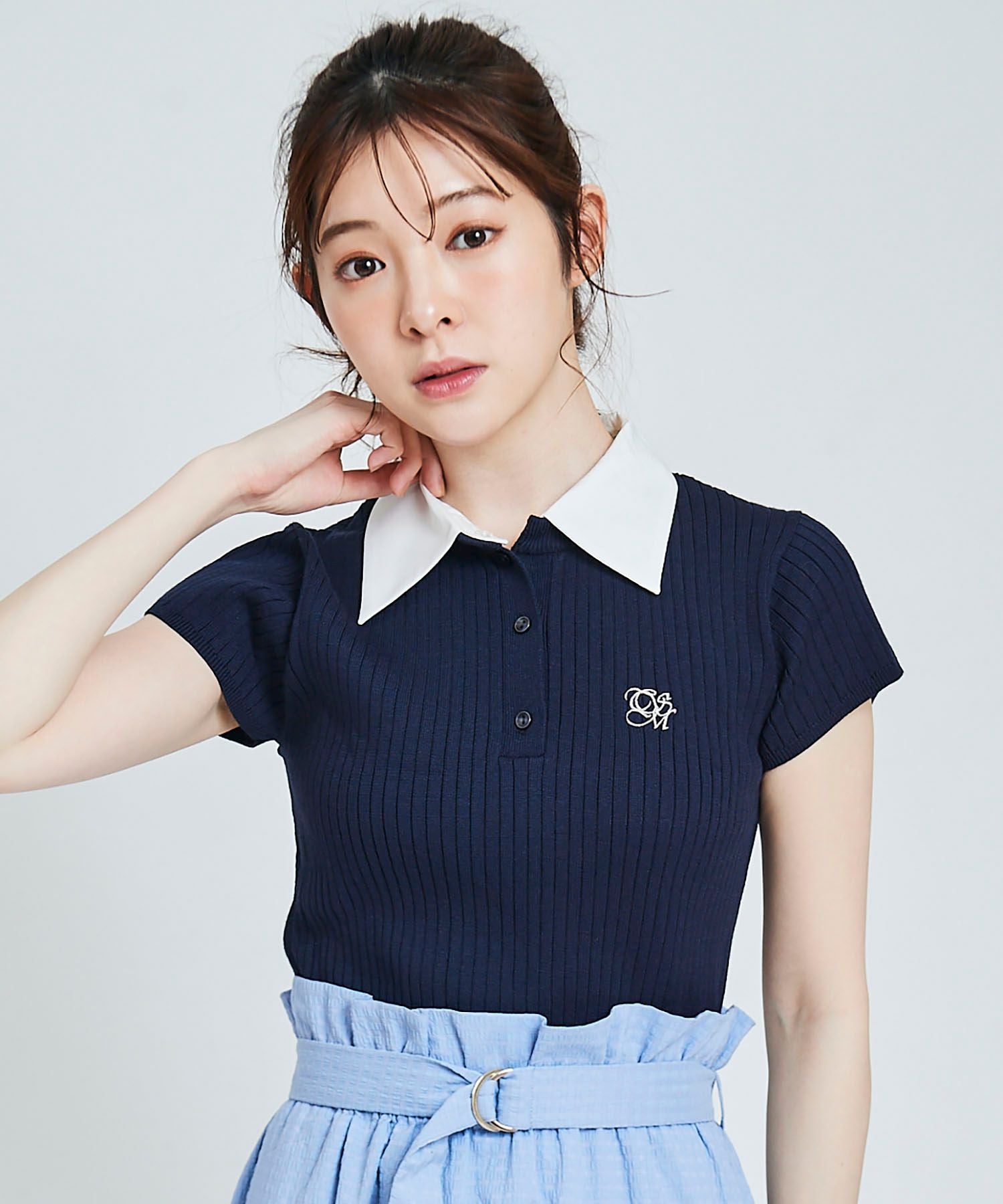 トランテアン ソン ドゥ モード 31 Sons de mode シャツ襟付き2WAYリブニット