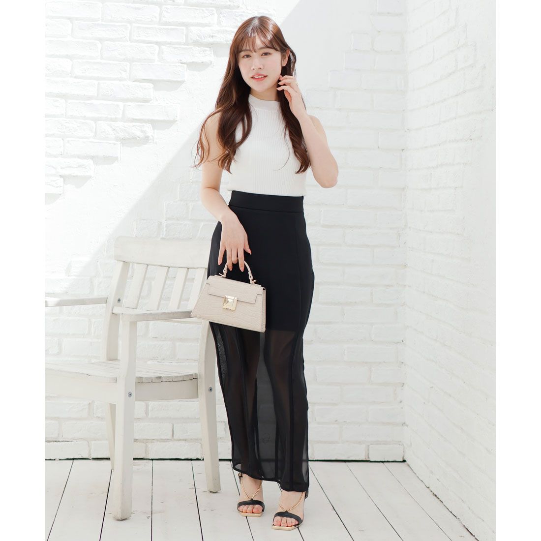 リップサービス LIP SERVICE シアーストレートスカート