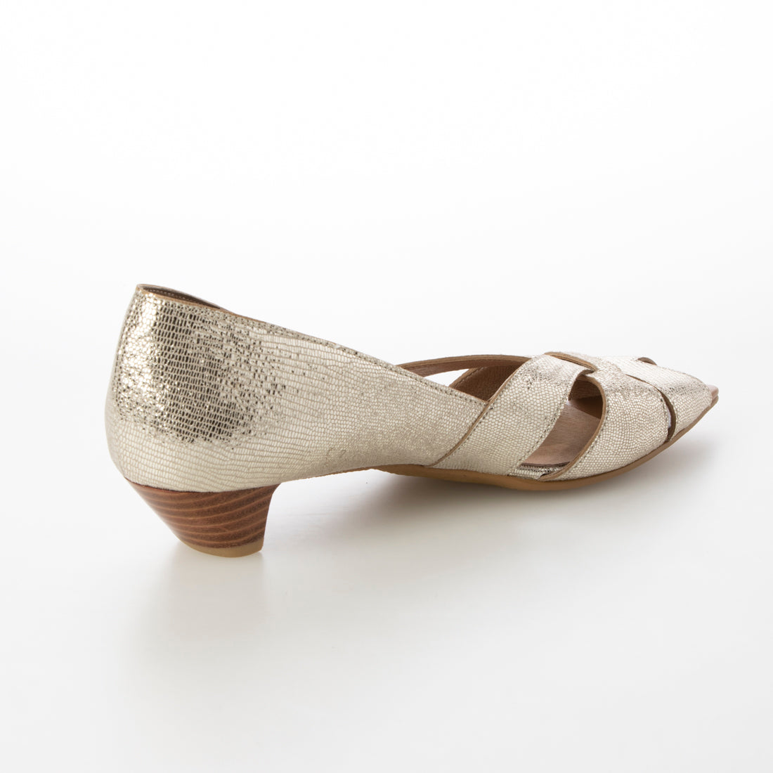 ラボ キゴシ ワークス RABOKIGOSHI works 本革30mmオープンパンプス (プラチナ) プラチナ