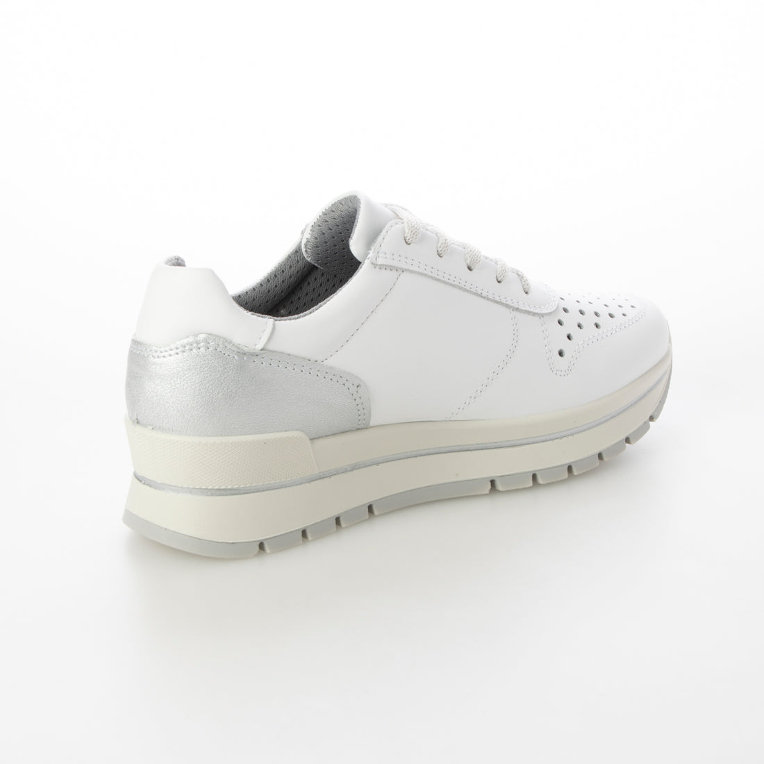 イマック IMAC パンチングレザーレースアップスニーカー (ホワイトコンビ) ホワイトコンビ