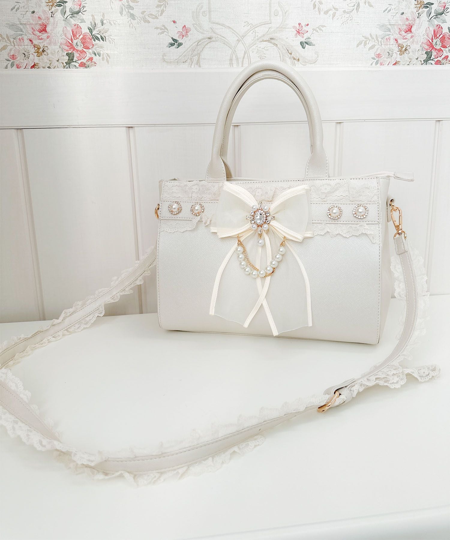 ロジータ ROJITA チュールリボン付き2wayバッグ