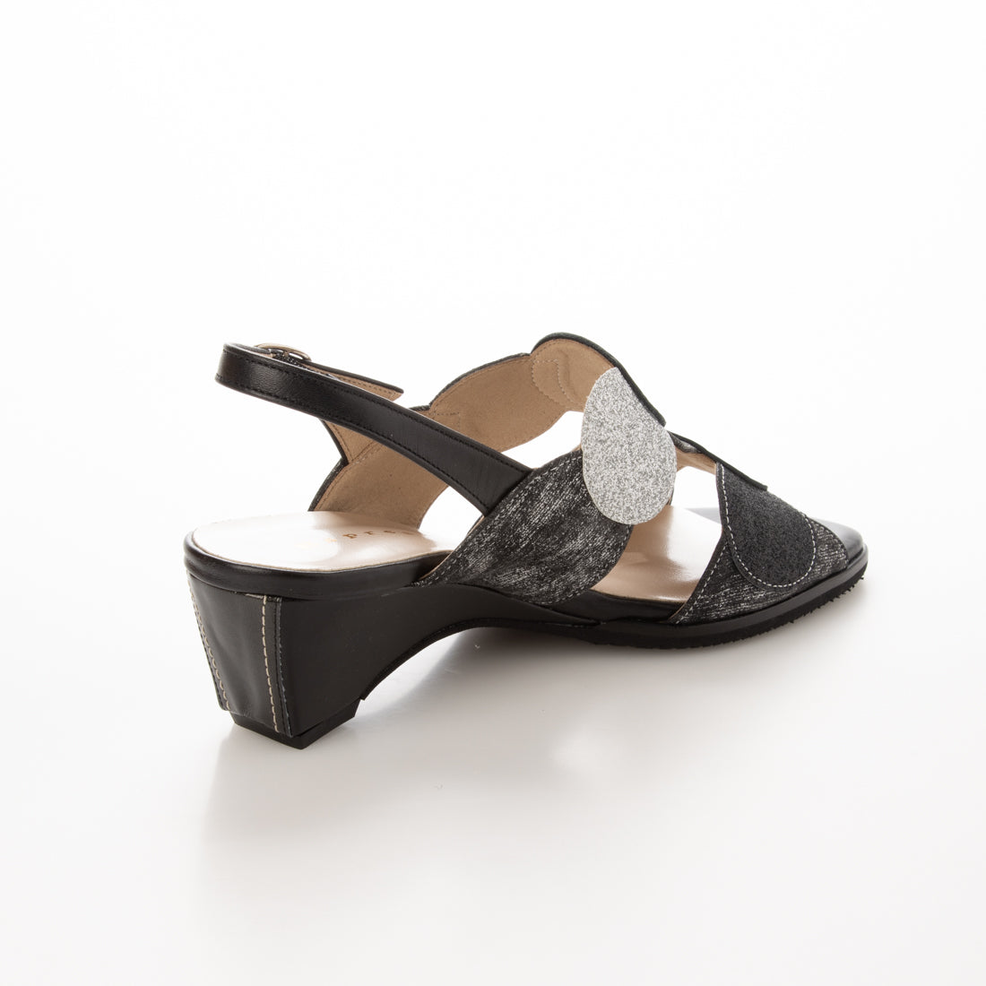 エスプレッソ Espresso 楽ちん 素材切替 デザイン コンフォートサンダル (ブラック) ブラック