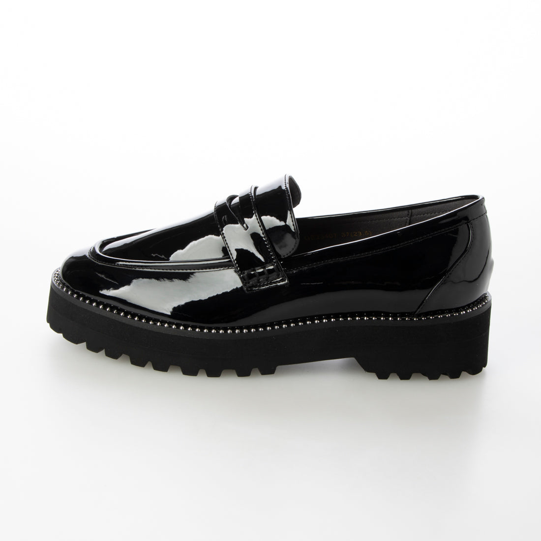 ダニエラアンドジェマ Daniella & GEMMA 【レイン対応】スタッズローファー (ブラックエナメル) ブラックエナメル