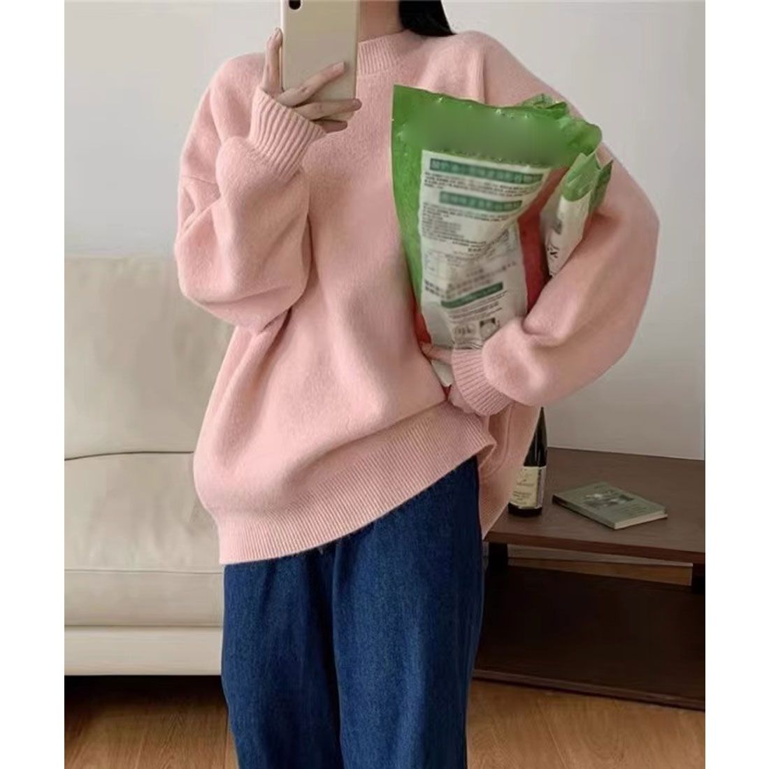 ニットセーター カラーニット 長袖 秋冬