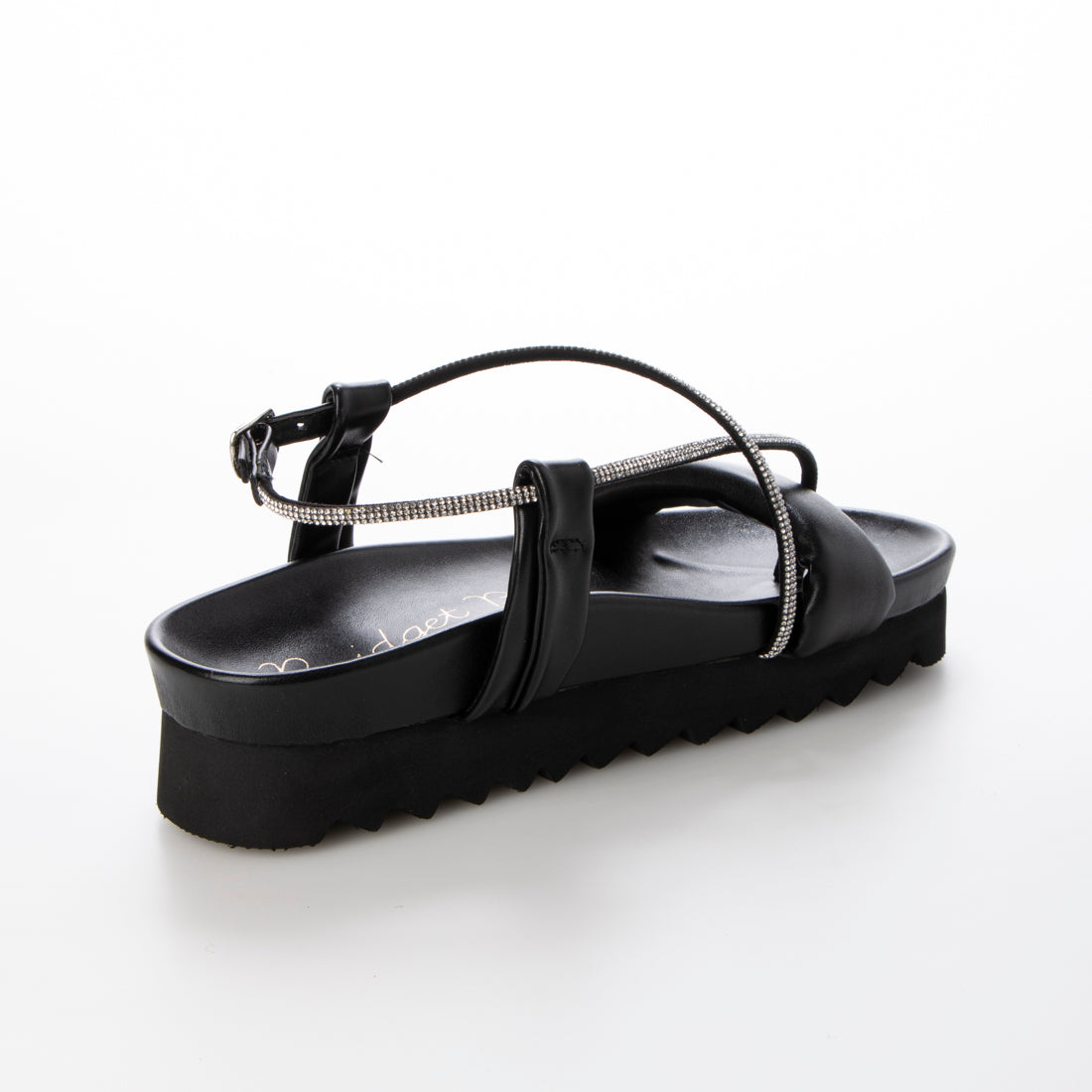 ブリジット バーキン Bridget Birkin ぷっくりラインストーンベルトサンダル (ブラック) ブラック