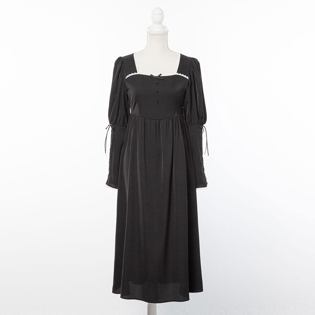 ユメテンボウ 夢展望 袖レースアップクラシカルワンピース (アイボリー) アイボリー