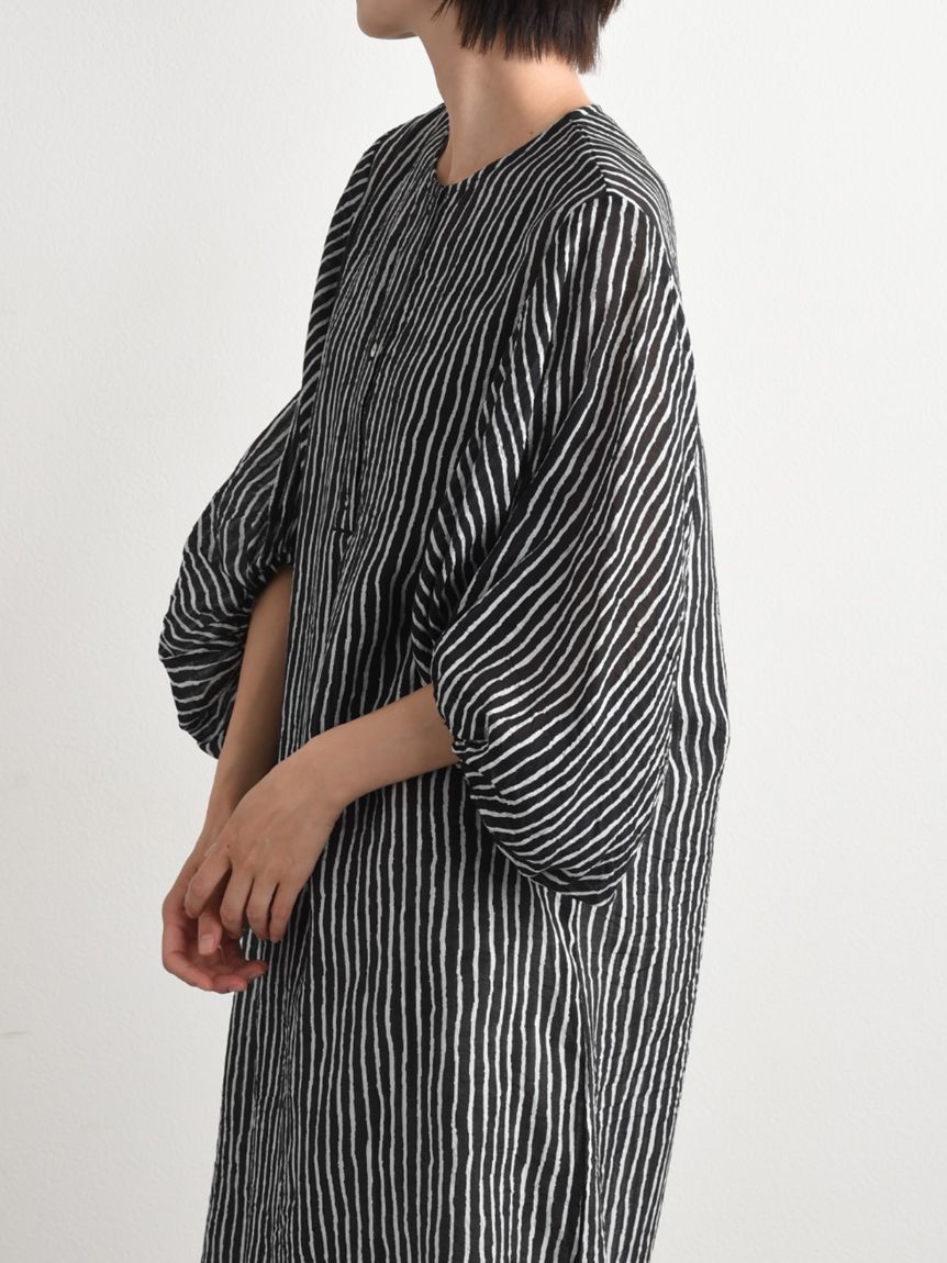 インタープラネット INTERPLANET 手書きストライプレイヤードワンピース