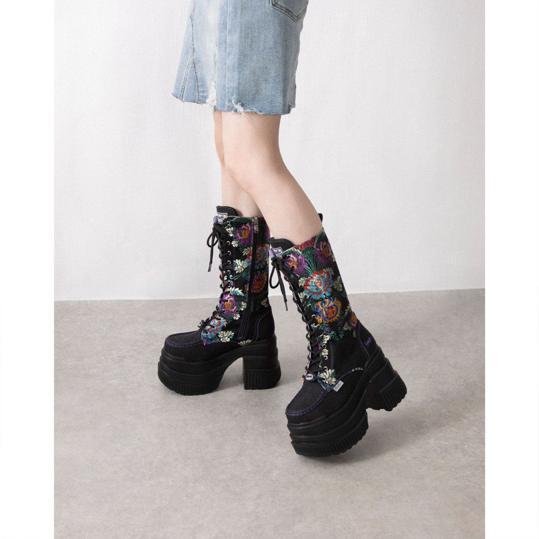 ヨースケ YOSUKE 厚底レースアップブーツ