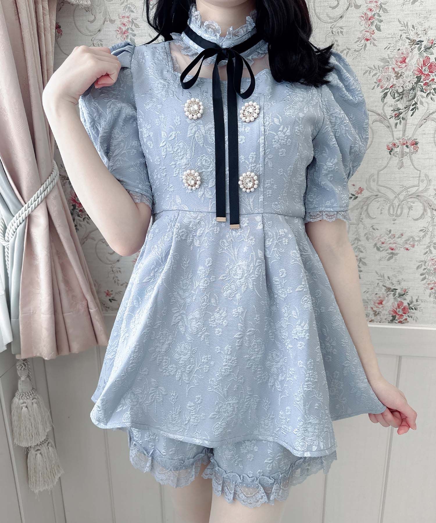 ロジータ ROJITA 花柄ふくれジャガード セットアップ