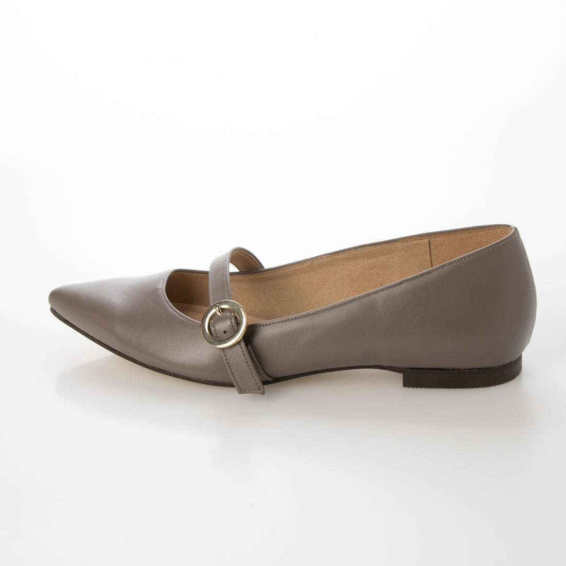 マミアン mamian 甲ストラップフラットシューズ/m17005 (ダークグレージュ) ダークグレージュ