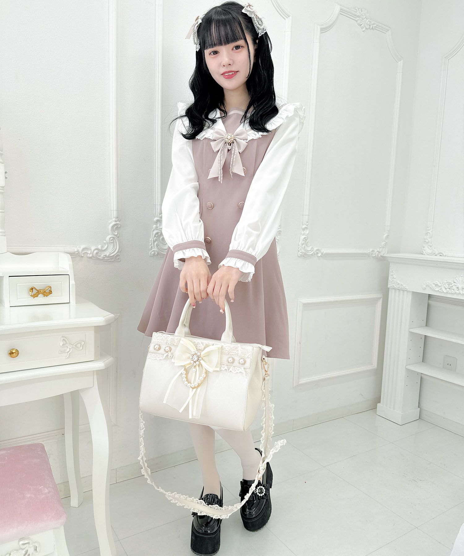 ロジータ ROJITA チュールリボン付き2wayバッグ